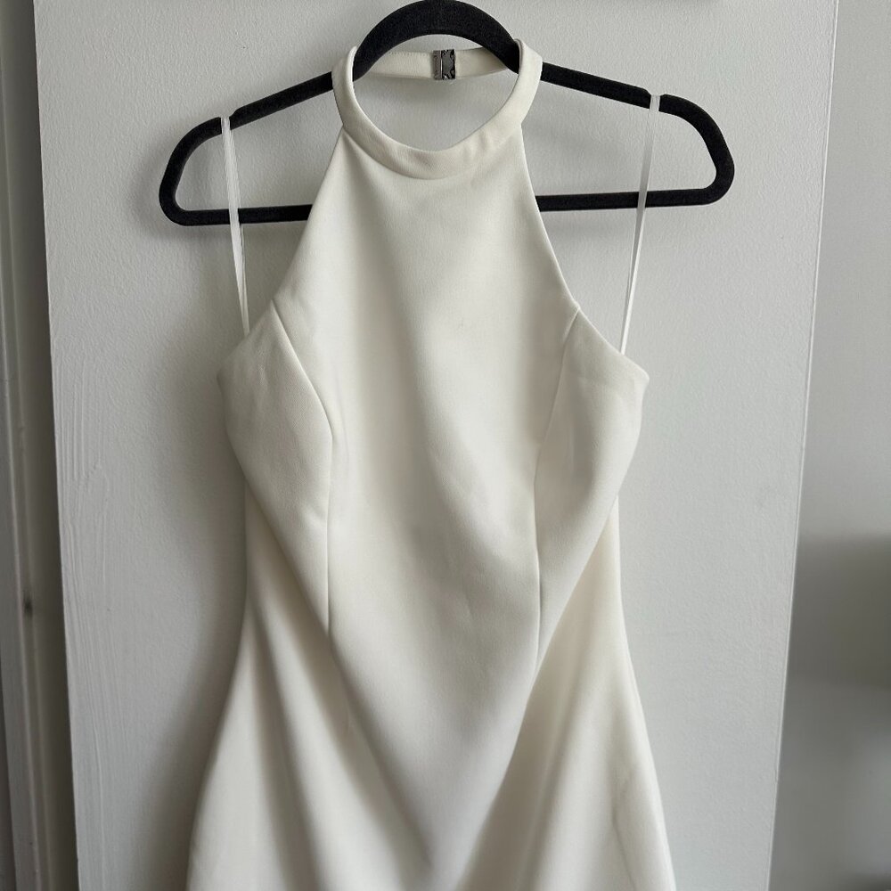NWOT Halston Vic crepe Halterneck Mini Dress